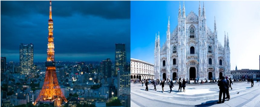 Image of Milan Duomo and Tokyo