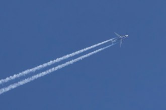 An aircraft in the sky