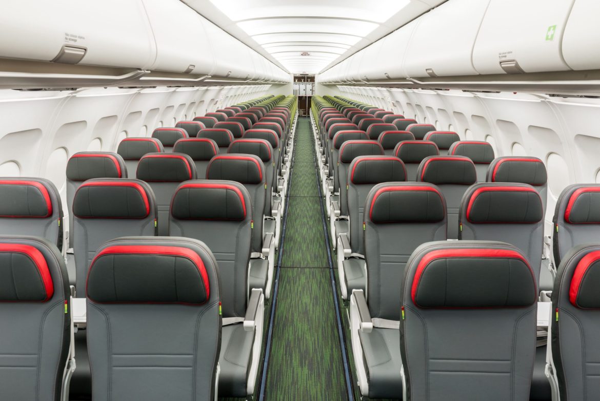 TAP Air Airbus A319 Interior design showing comfortable seats
