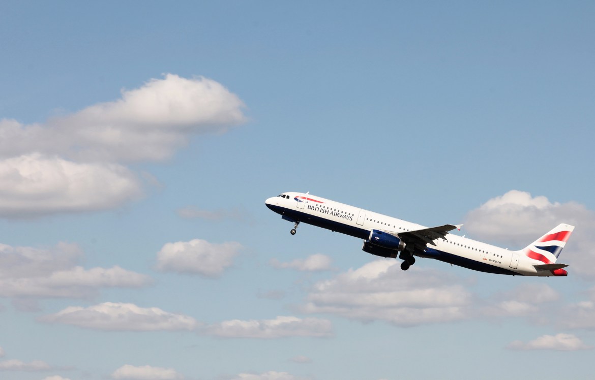 British Airways A321 departs