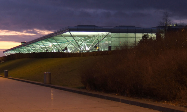Stansted Terminal at night.